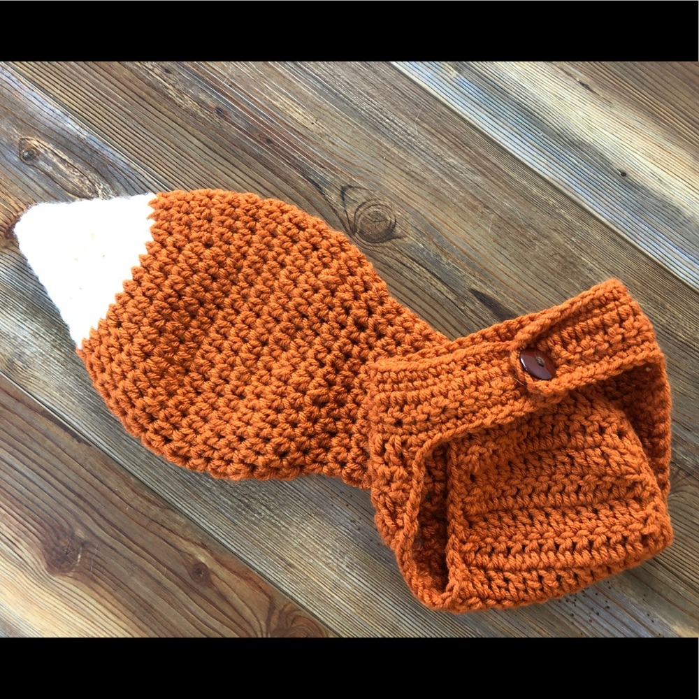 Handmade Crochet Infant Fox Costume - Picture 5 of 7